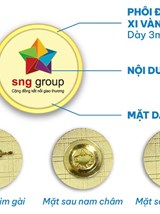 huy hiệu đồng dày xi vàng/bạc in uv